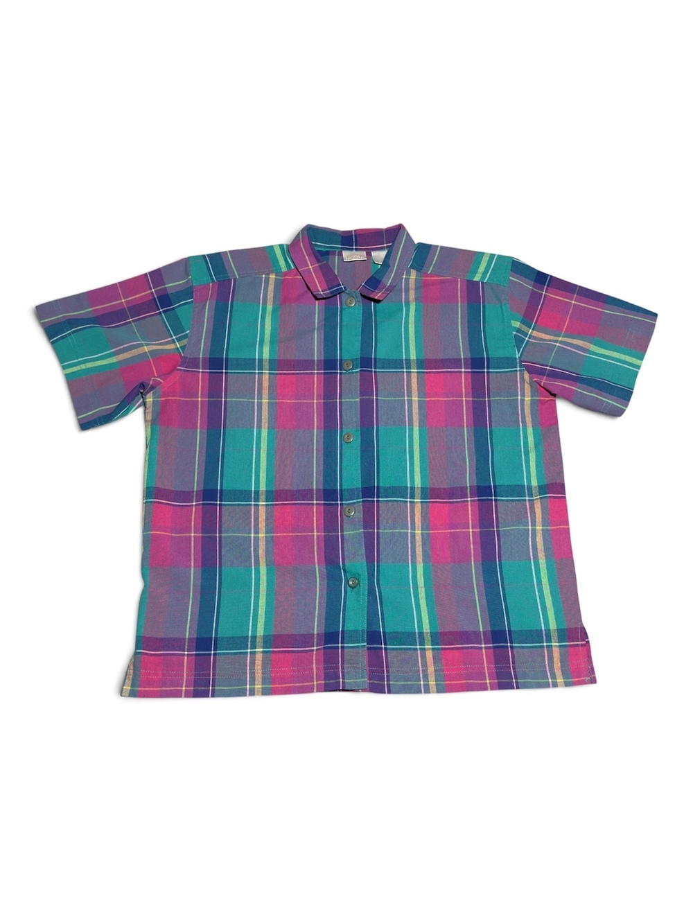 Vintage Jantzen Short Sleeve Plaid Button-Up Shirt